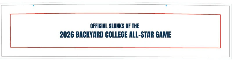 Original Official Slunks of the 2026 Backyard College All-Star Game pocket graphic
